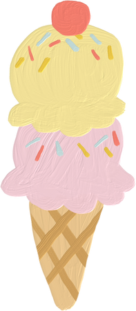 Handdrawn Painterly Cute Objects Ice Cream