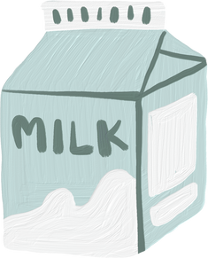 Handdrawn Painterly Cute Objects Milk Carton